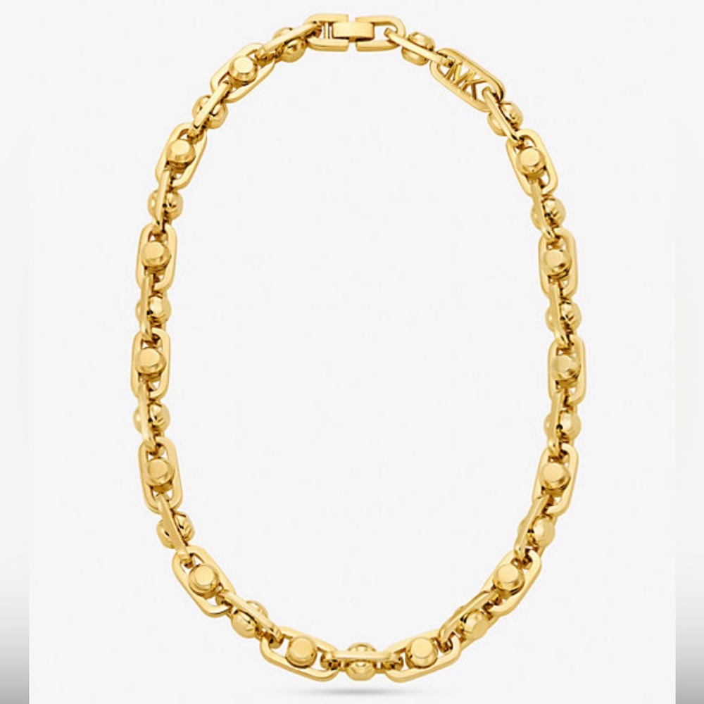 Michael Kors  - NWT Heavy Gold-Tone Brass Chain Astor Link Designer Necklace